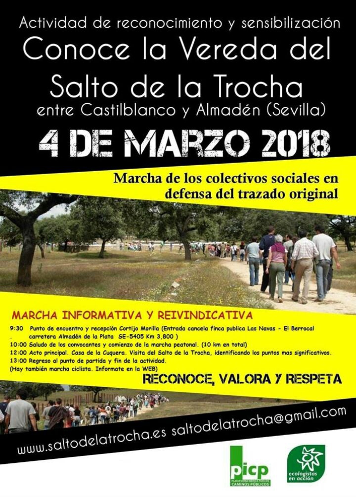 4 de marzo CONOCE EL SALTO DE LA TROCHA. Marcha informativa